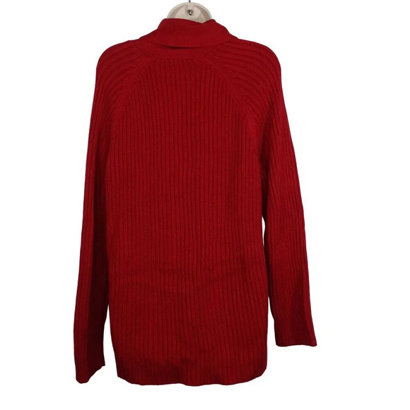 Talbots Burgundy Red Open Front Knit Cardigan Sweater Women Size XL Angora - Picture 2 of 7